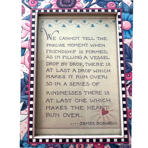 Vintage 1997 MARY ENGELBREIT Floral Picture Frame | Friendship Quote | Sunflower - Picture 2 of 10